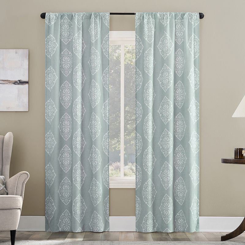 The Big One Riano Light Filtering Rod Pocket Set of 2 Curtain Panels, Grey,