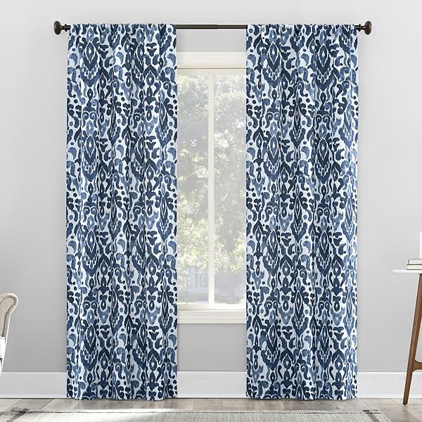 The Big One® Alamere Light Filtering Rod Pocket Set of 2 Curtain Panels - Blue (72X108)
