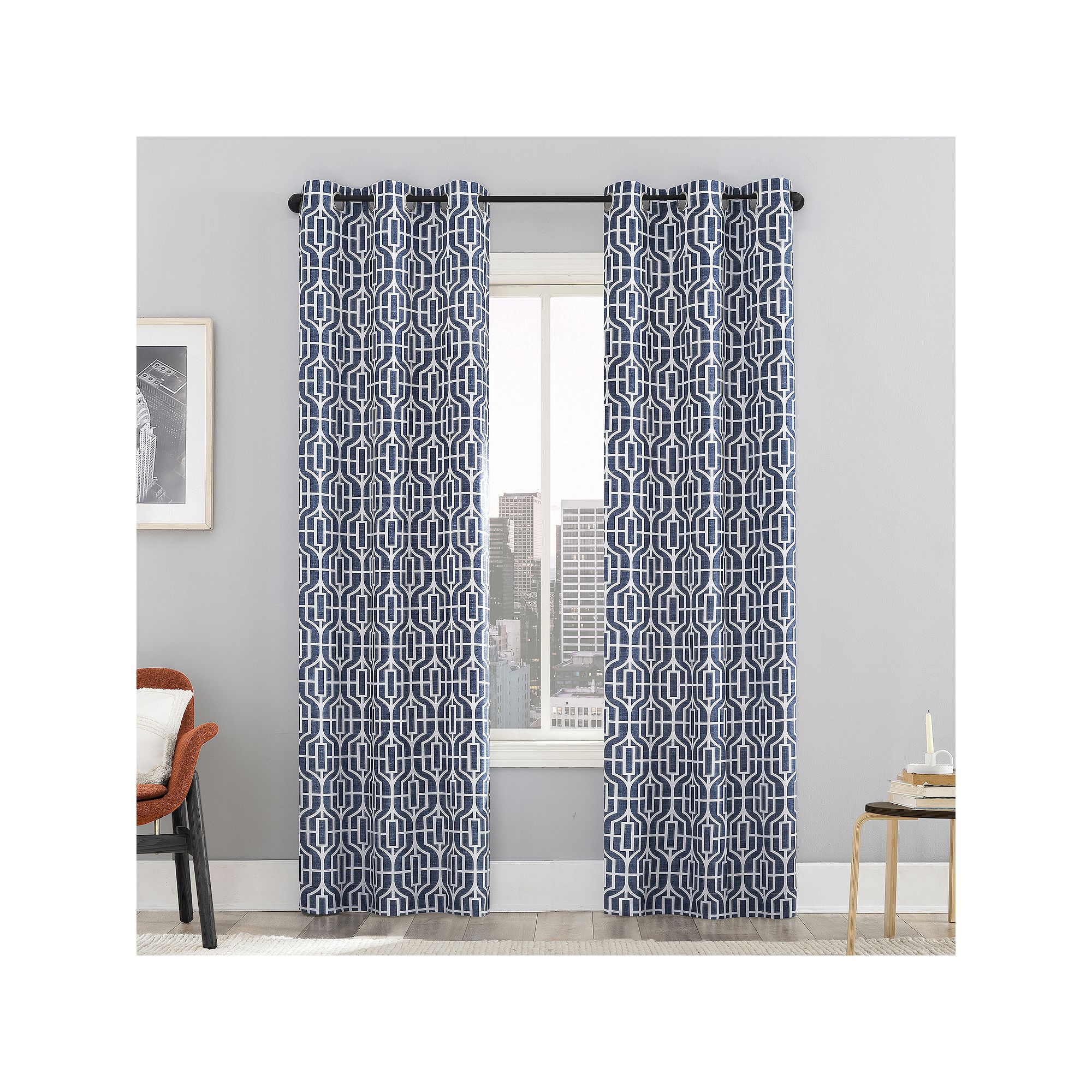The Big One® Belmond Trellis Print Light Filtering Grommet Set of 2 Curtai