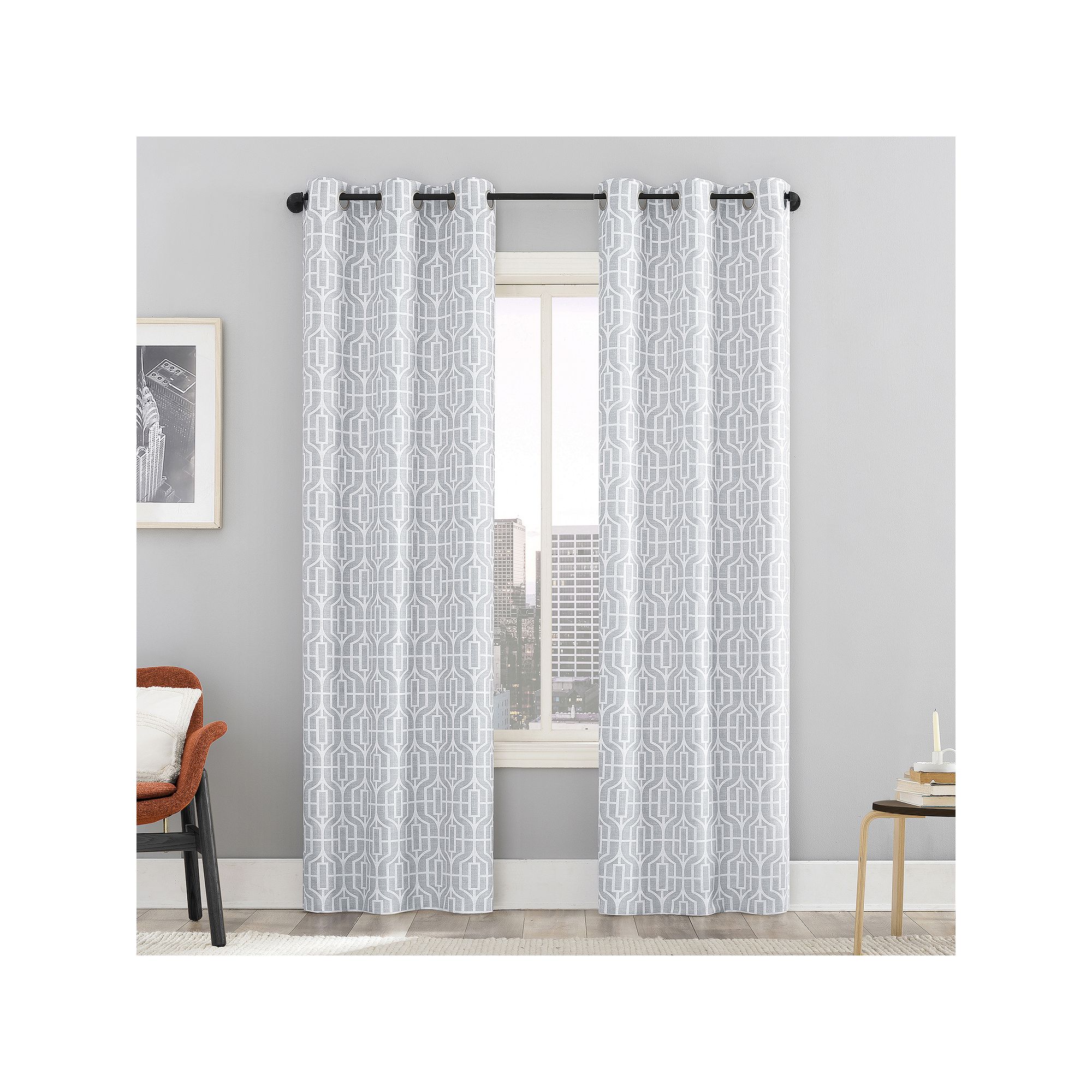 The Big One® Belmond Trellis Print Light Filtering Grommet Set of 2 Curtai