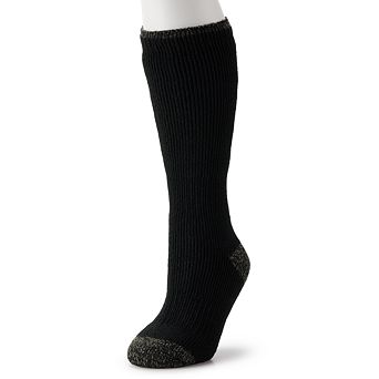 Women's Black Heat Holders Ashley Solid Long Socks