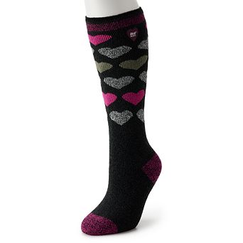 Women's Heat Holders Lite Laura Jacquard Hearts Long Socks