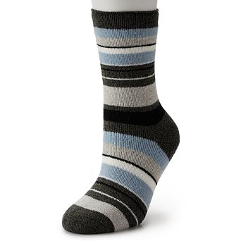 Women's Heat Holders Lite Peony Multi Stripe Crew Socks