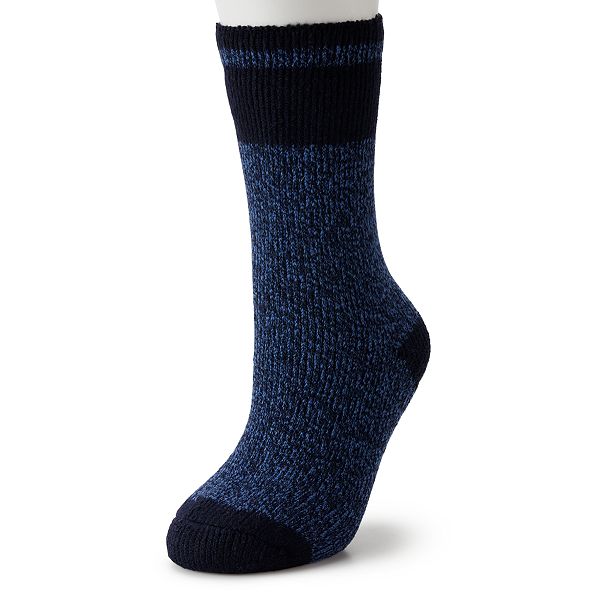 Always Warm By Heat Holders Men's Warm Twist Crew Socks - Black 7