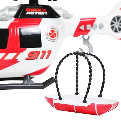 Maxx Action Large Helicopter Lights and Sounds Vehicle with Motorized Turbine and Spinning Rotors