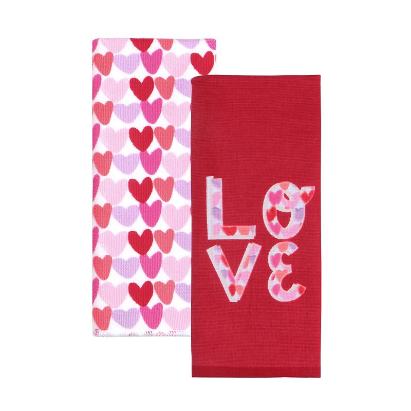 Celebrate Together Valentines Day Love Heart Letters Kitchen Towel 2-pk., 