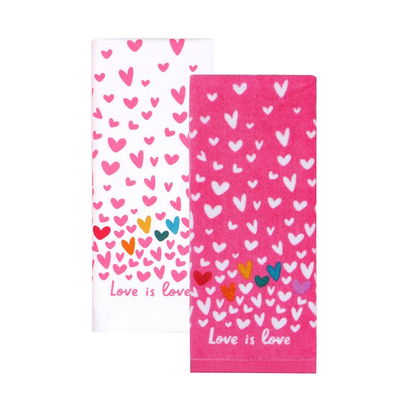 Celebrate Together Valentines Day Love is Love Kitchen Towel 2-pk., Med Pi