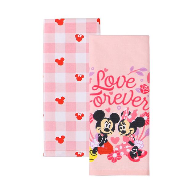Disney Dish Towels 2 Piece Set Kitchen Cloth (Mickey Minnie Red)