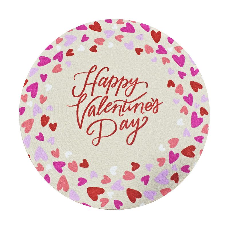 Celebrate Together Valentines Day Braided Round Placemat, Multicolor, Fits