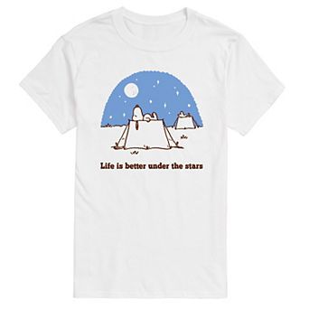 Men's Peanuts Lifes Better Under The Stars Tee