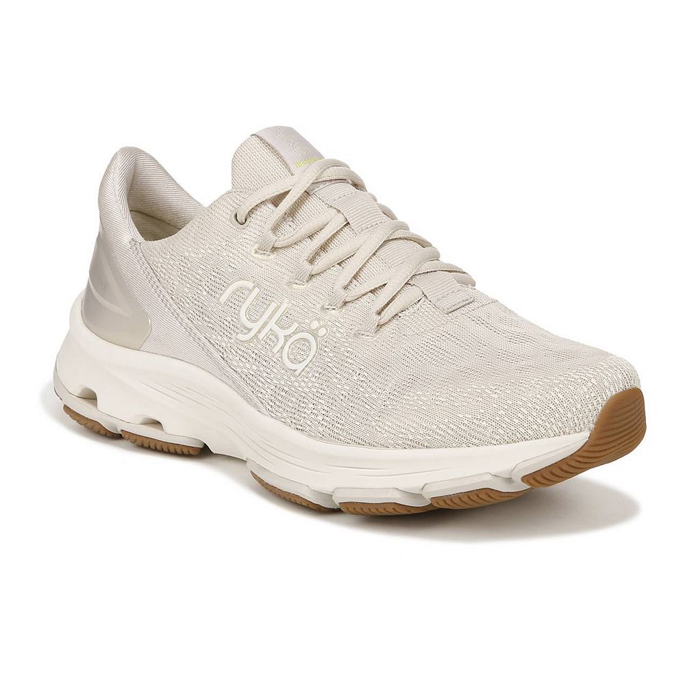 Ezkrwxn Women's Sport Running Shoes | Breathable Casual Sneakers For Walking, Tennis & Training (Beige, Size 9.5)