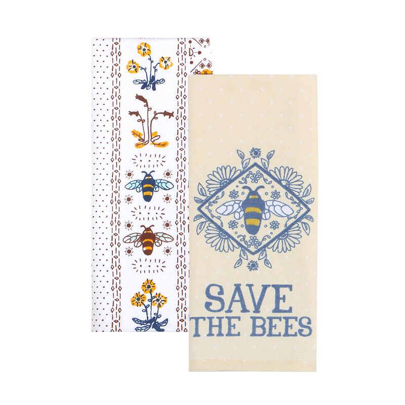 Celebrate Together Spring Save the Bees Kitchen Towel 2-pk., Lt Beige