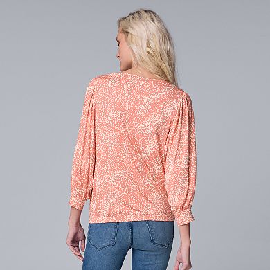 Women's Simply Vera Vera Wang Banded-Hem Draped Top