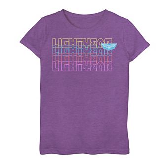 Disney's Buzz Lightyear Girls 7-16 Neon Colors Stacked Logo Graphic Tee