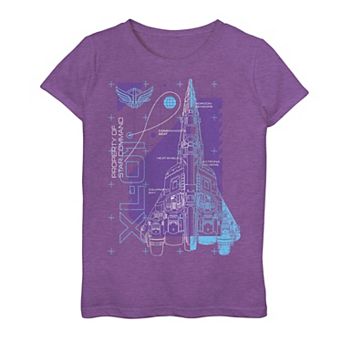 Disney's Buzz Lightyear Girls 7-16 Ship Schematic Graphic Tee