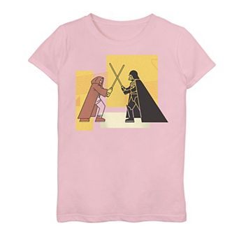 Girls 7-16 Star Wars Obi-Wan Kenobi Blocky Vader Vs Obi-Wan Graphic Tee