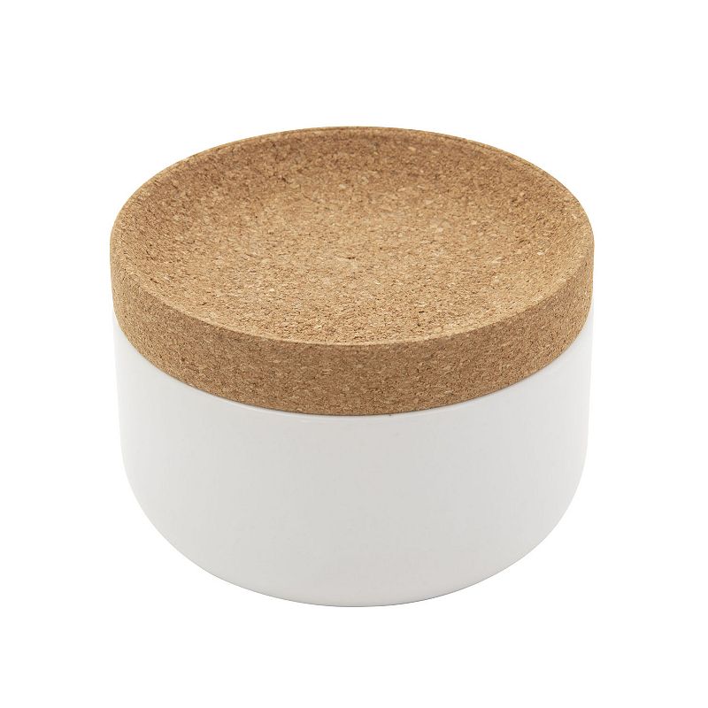 Kamenstein Ceramic & Cork Salt Pig, White