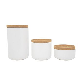 Kamenstein 3 pc Ceramic & Cork Canister Set