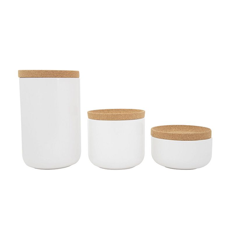 Kamenstein 3-pc. Ceramic & Cork Canister Set, White