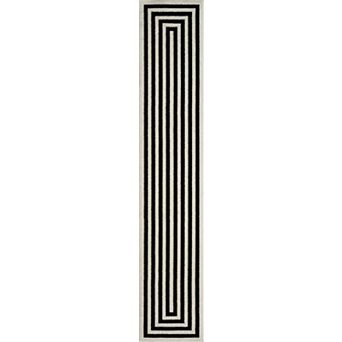 Abani Casa CAS120A Contemporary Black and Ivory Rectangular Area Rug