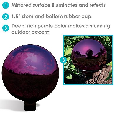 Sunnydaze Mirrored Surface Gazing Globe - 10 in