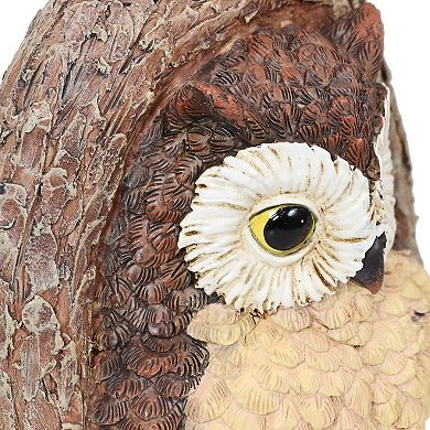 Sunnydaze Winifred And Wesley The Owls Resin Tree Hugger Decorations - 9 In