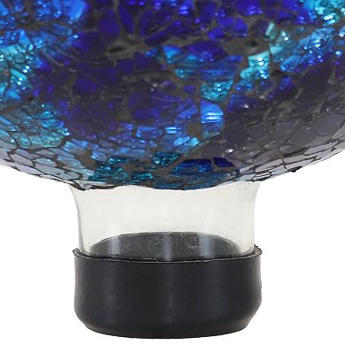 Sunnydaze Deep Ocean Swirl Crackled Glass Gazing Globe - 10 in
