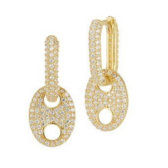 Sunkissed Sterling Cubic Zirconia Link Earrings