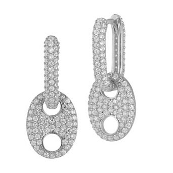 Sunkissed Sterling Cubic Zirconia Link Earrings