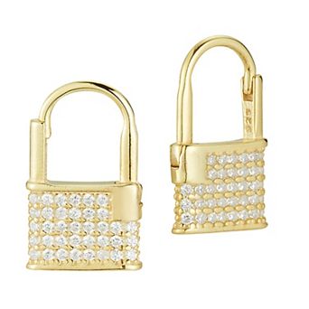 Sunkissed Sterling Cubic Zirconia Padlock Earrings