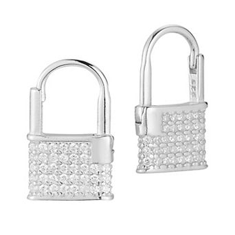 Sunkissed Sterling Cubic Zirconia Padlock Earrings