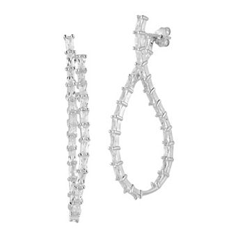 Sunkissed Sterling Cubic Zirconia Statement Hoop Earrings