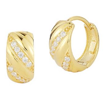 Sunkissed Sterling Cubic Zirconia Huggie Hoop Earrings