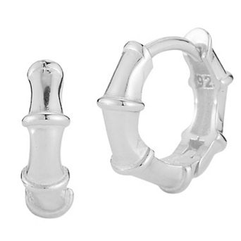 Sunkissed Sterling Bamboo Mini Hoop Earrings