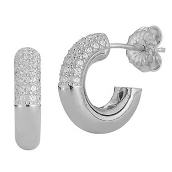Sunkissed Sterling Cubic Zirconia Mini Hoop Earrings