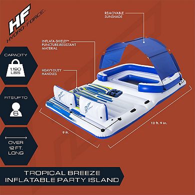 Bestway Hydro-Force Tropical Breeze 6 Person Inflatable Party Island Water Float