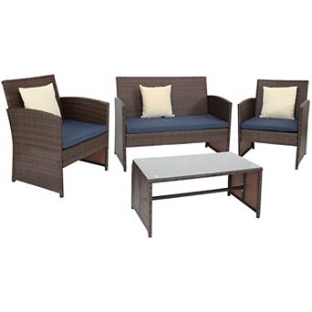 Sunnydaze Ardfield Rattan 4 pc Patio Furniture Set