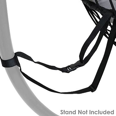 Sunnydaze Black Resin Wicker Hanging Egg Chair with Cushions - Gray