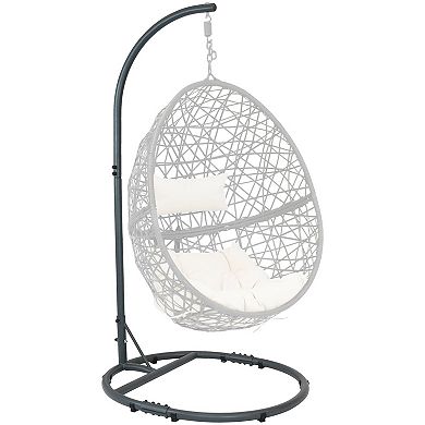 Sunnydaze Rounded Base Powder-Coated Steel Egg Chair Stand - 76 in