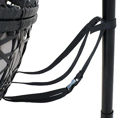 Sunnydaze Resin Wicker Hanging Egg Chair with Steel Stand/Cushion