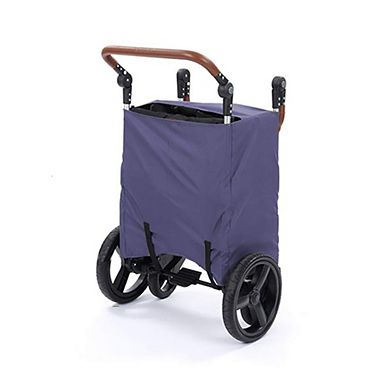 Keenz 7s Push Pull 2-kid Baby Toddler Kids Wheeled Stroller Wagon, Canopy, Blue