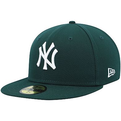 Men's New Era Green New York Yankees White Logo 59FIFTY Fitted Hat