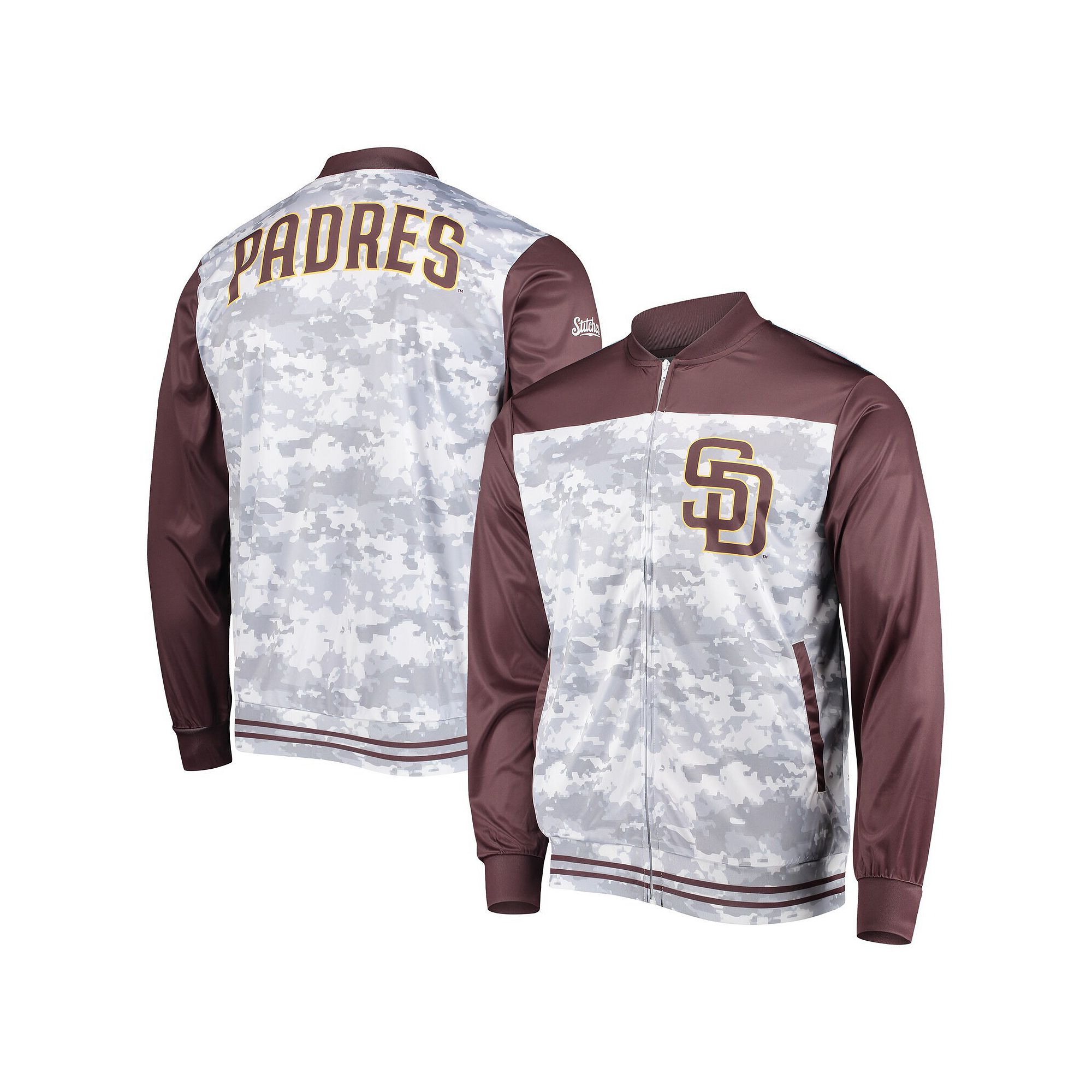 Mens Stitches Brown San Diego Padres Camo Full-Zip Jacket, Size: Large