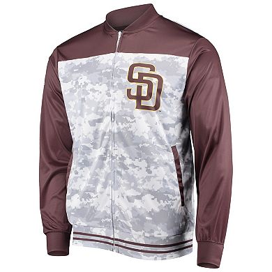 Men's Stitches Brown San Diego Padres Camo Full-Zip Jacket