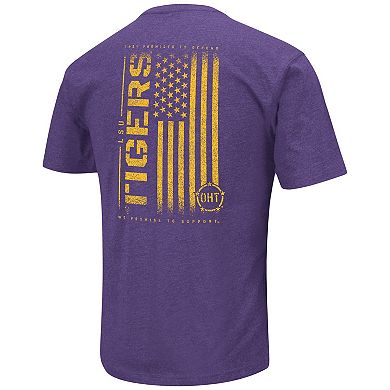 Men's Colosseum Purple LSU Tigers OHT Military Appreciation Flag 2.0 T-Shirt