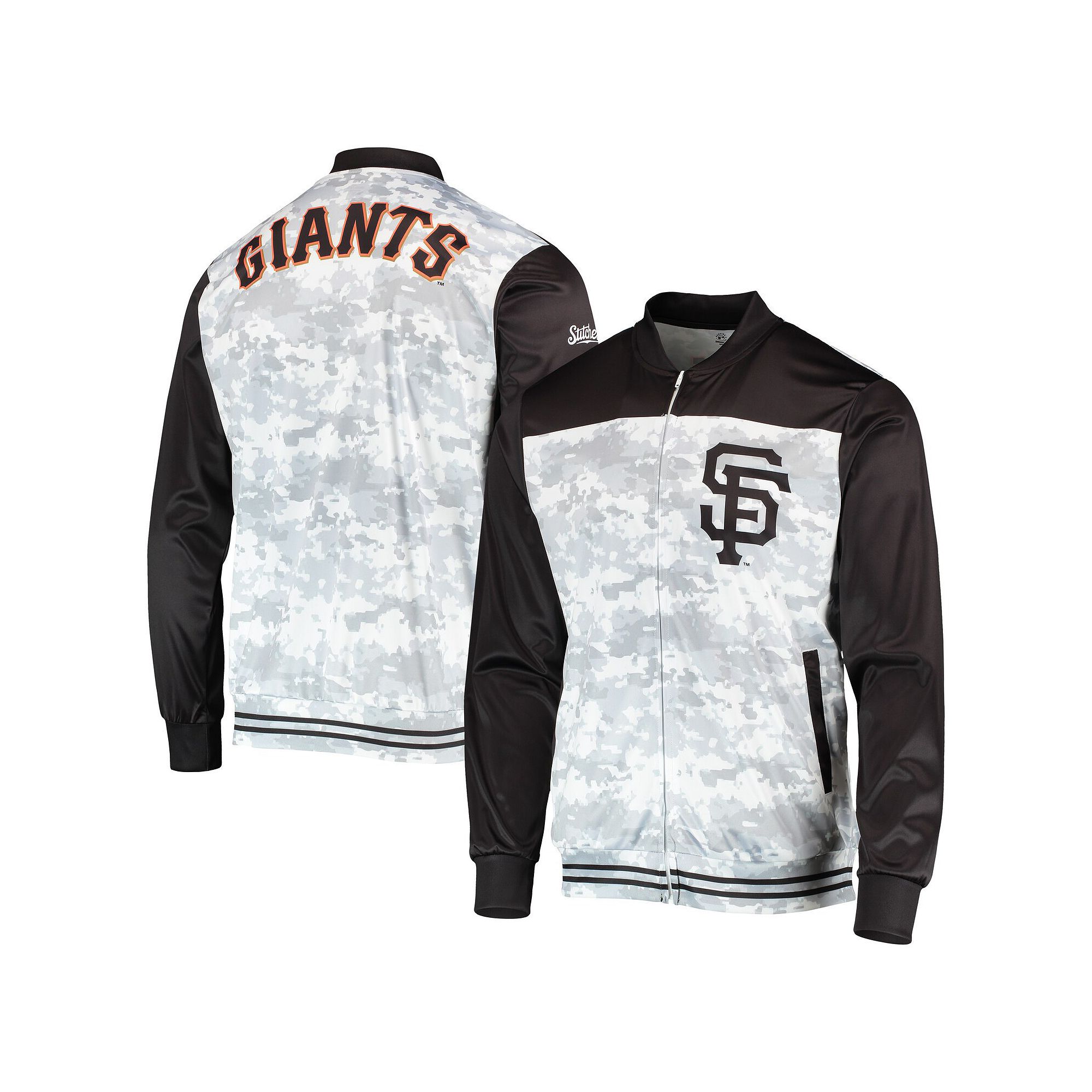 Mens Stitches Black San Francisco Giants Camo Full-Zip Jacket, Size: Small