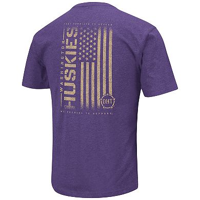Men's Colosseum Purple Washington Huskies OHT Military Appreciation Flag 2.0 T-Shirt