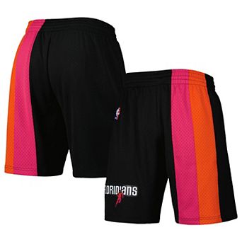 Men's Mitchell & Ness Black Miami Heat Hardwood Classics Primary Logo Swingman Shorts