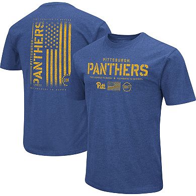 Men's Colosseum Royal Pitt Panthers OHT Military Appreciation Flag 2.0 T-Shirt