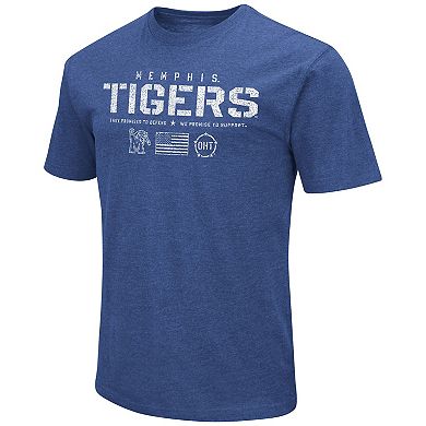 Men's Colosseum Royal Memphis Tigers OHT Military Appreciation Flag 2.0 T-Shirt